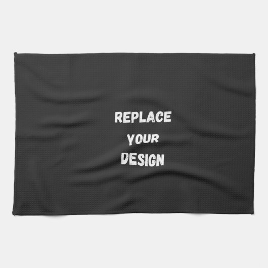 Linge De Cuisine Conception simple noire personnalisée Ajouter une (Horizontal)