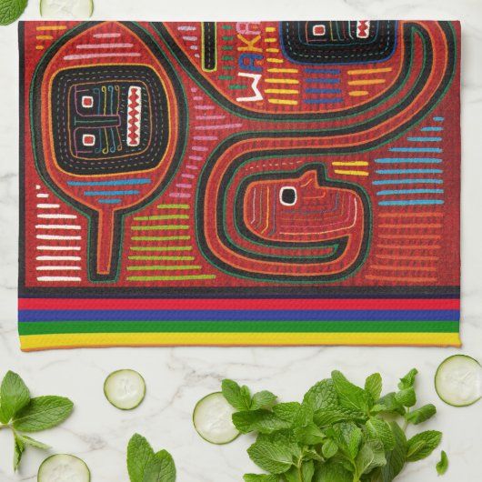 Linge De Cuisine Conception tribale de Cuna (Plié)