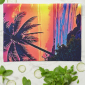 Linge De Cuisine Conception Tropical Sunset Paradise (Plié)