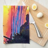 Linge De Cuisine Conception Tropical Sunset Paradise (Quart Plié)