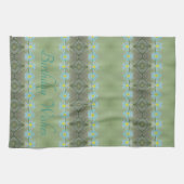 Linge De Cuisine Conception turquoise à motifs fleuris (Horizontal)