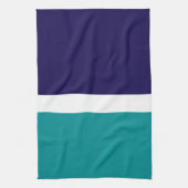 Linge De Cuisine Conception turquoise de blocs de couleur bleu blan (Vertical)
