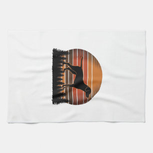 Linge De Cuisine Conception vectorielle de chien de chasse vintage 