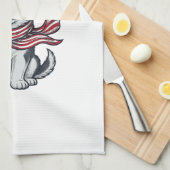 Linge De Cuisine Conception vectorielle de chiot husky patriotique (Quart Plié)