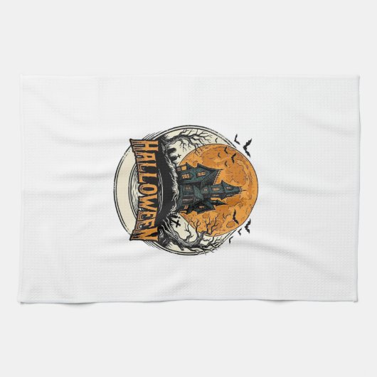 Linge De Cuisine Conception vectorielle de maison hantée Halloween (Horizontal)