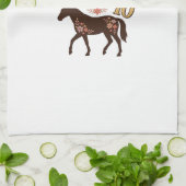 Linge De Cuisine Conception vectorielle florale de cheval 10 pour f (Plié)