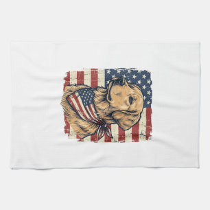 Linge De Cuisine Conception vectorielle vintage patriotique de Gold