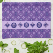 Linge De Cuisine Conception Violet Halloween, Chic Crâne Motif LV (Plié)
