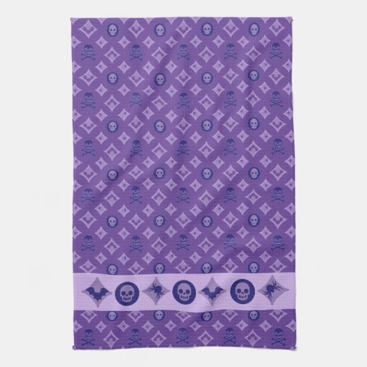 Linge De Cuisine Conception Violet Halloween, Chic Crâne Motif LV (Vertical)