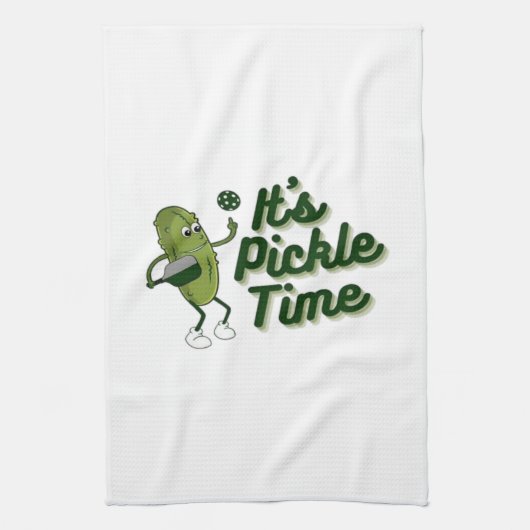 Linge De Cuisine Concombre drôle jouant au pickleball (Vertical)