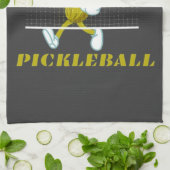 Linge De Cuisine Concombre Drôle Jouant Pickleball (Plié)
