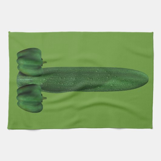 Linge De Cuisine Concombre Et Poivrons (Horizontal)