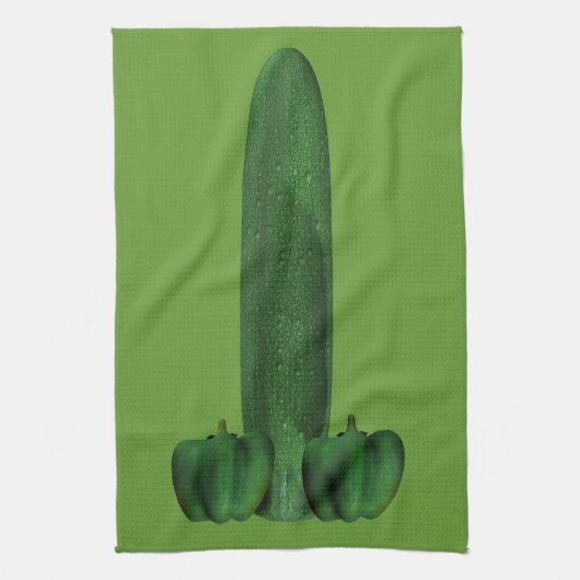 Linge De Cuisine Concombre Et Poivrons (Vertical)