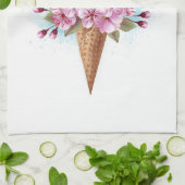Linge De Cuisine Cône rose Sakura crème glacée gaufre (Plié)