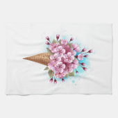 Linge De Cuisine Cône rose Sakura crème glacée gaufre (Horizontal)