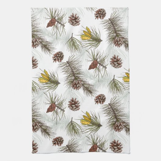 Linge De Cuisine Cônes de pin d'automne (Vertical)