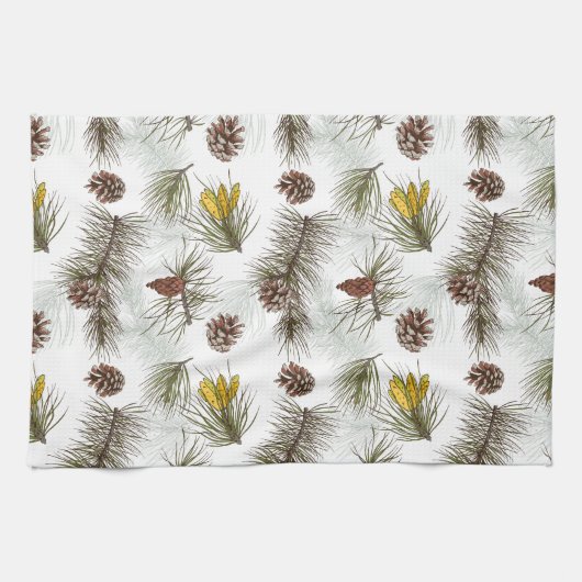 Linge De Cuisine Cônes de pin d'automne (Horizontal)