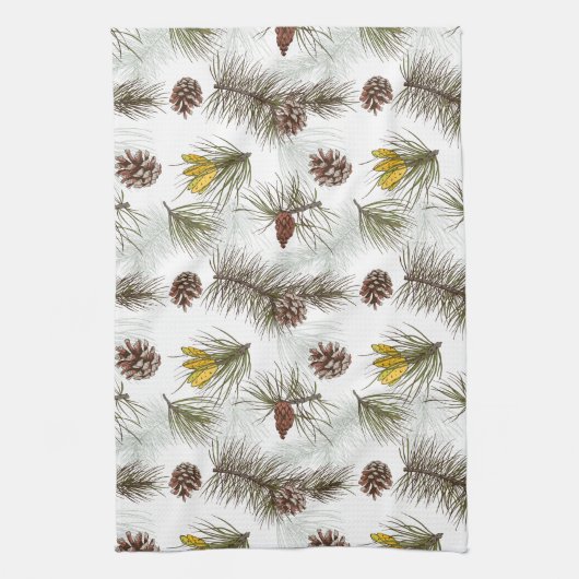 Linge De Cuisine Cônes de pin d'automne (Vertical)