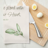 Linge De Cuisine Confiance dans le Seigneur Élégant Bible Verse Bot (Quart Plié)