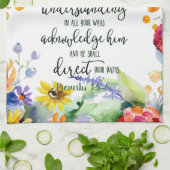 Linge De Cuisine Confiance dans le Seigneur floral (Plié)