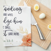 Linge De Cuisine Confiance dans le Seigneur floral (Quart Plié)