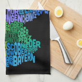 Linge De Cuisine Configuration de texte de carte de l'Allemagne (Quart Plié)
