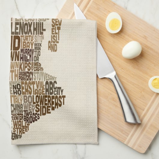 Linge De Cuisine Configuration de texte de typographie de Manhattan (Quart Plié)