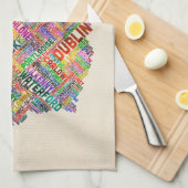 Linge De Cuisine Configuration de texte de ville de l'Irlande Eire (Quart Plié)