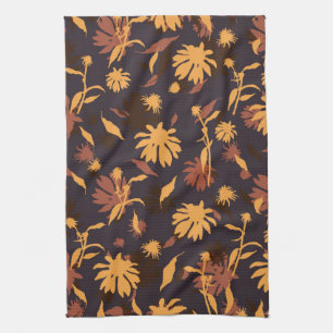 Linge De Cuisine Confleurs modernes élégants Jaune Orange gris fonc