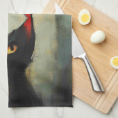 Linge De Cuisine Connaissant Black Ninja Cat (Quart Plié)