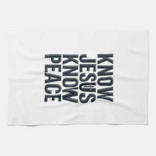 Linge De Cuisine Connaître Jésus Connaître la Paix Typographie Chré