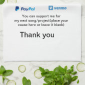Linge De Cuisine Conseil virtuel jar q r code argent don PayPal ven (Plié)