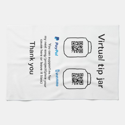 Linge De Cuisine Conseil virtuel jar q r code argent don PayPal ven (Horizontal)