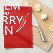 Linge De Cuisine Conservez le calme et le cari dessus (Quart Plié)