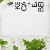 LINGE DE CUISINE CONSERVEZ LE CALME ET MANGEZ LES BIÈRES (Plié)