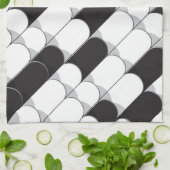 Linge De Cuisine Construction Abstraite (tuiles) (Plié)