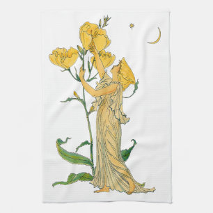 Linge De Cuisine Conte de Fées Vintage, Primevère du Soir, Walter C