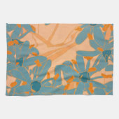 Linge De Cuisine Contemporary Leaf Design in Peach  (Horizontal)