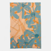Linge De Cuisine Contemporary Leaf Design in Peach  (Vertical)