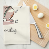 Linge De Cuisine Continuez À Sourire Heureux Cochon De Guinée Profi (Quart Plié)