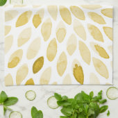 Linge De Cuisine Contours de brosse jaune aquarelle (Plié)