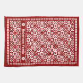 Linge De Cuisine Contrôles classiques de fleur de pays rouge et (Horizontal)