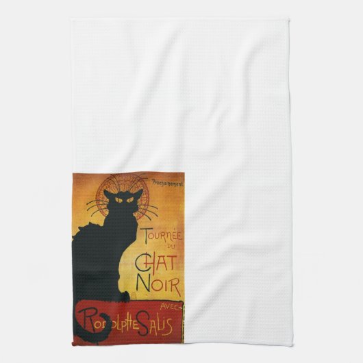 Linge De Cuisine Conversation Noir - Chat noir (Vertical)