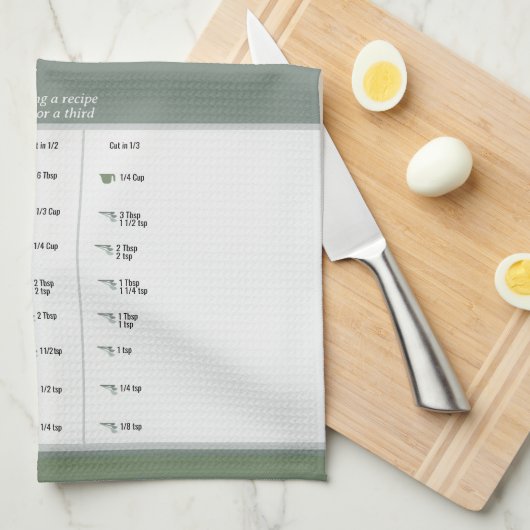 Linge De Cuisine Convertisseur de recettes de cuisine moitié et tro (Quart Plié)