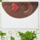 Linge De Cuisine Cookie au chocolat en amour, yeux du coeur (Plié)