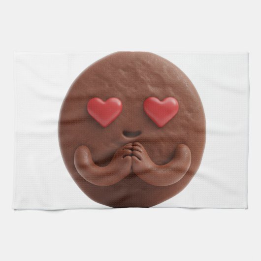 Linge De Cuisine Cookie au chocolat en amour, yeux du coeur (Horizontal)