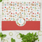 Linge De Cuisine Cookie de Noël Motif avec Monogramme (Plié)