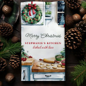 Linge De Cuisine Cookie de Noël Scène de cuisine personnalisée