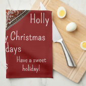 Linge De Cuisine Cookie de Noël traditionnel décoré (Quart Plié)