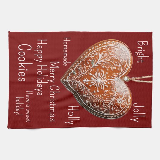 Linge De Cuisine Cookie de Noël traditionnel décoré (Horizontal)